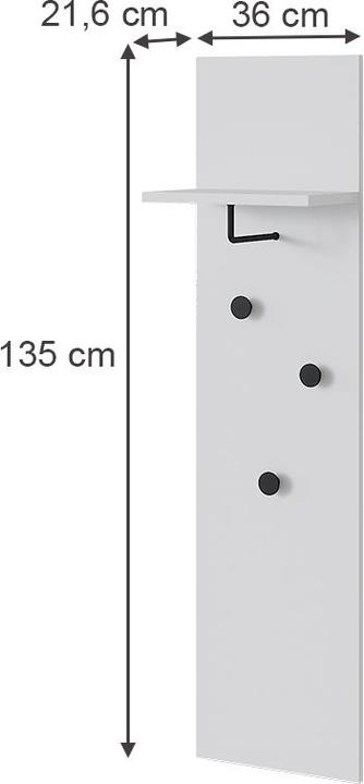 Immagine prodotto Vicco Appendiabiti Siri, Bianco, Set con 2 appendiabiti da parete