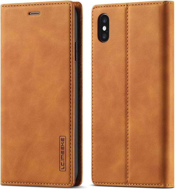 Produktbild Cover-Discount iPhone Xs / X - Stand Flip Case Hülle braun (Apple iPhone XS)