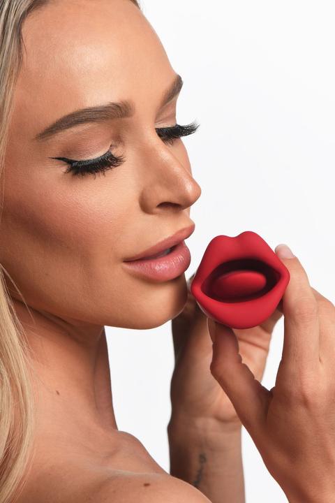 Immagine prodotto XR Brands Vibratore Lickgasm Kiss + Kiss a doppia faccia - Rosso