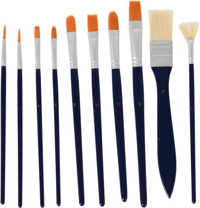 Actual product image Brushes for oil paintings in storage bag, 10 pcs.