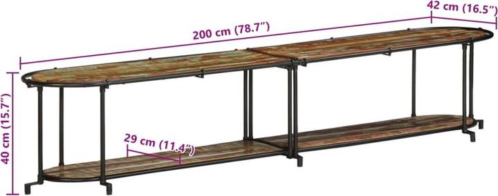 Produktbild VidaXL TV Schrank Lowboard Fernsehschrank Fernsehtisch TV Möbel Altholz Massiv (200 x 42 x 40 cm)