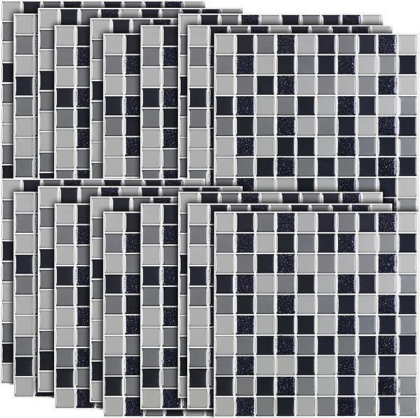 Produktbild Infactory Selbstklebende 3D-Mosaik-Glitzer-Fliesenaufkleber, 26 x 26cm, 15er-Set (25.5 x 25.5 cm)