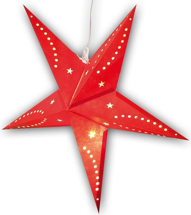 Produktbild Lunartec 3D-Weihnachtsstern-Lampe, Stern aus Papier, 60 cm, rot