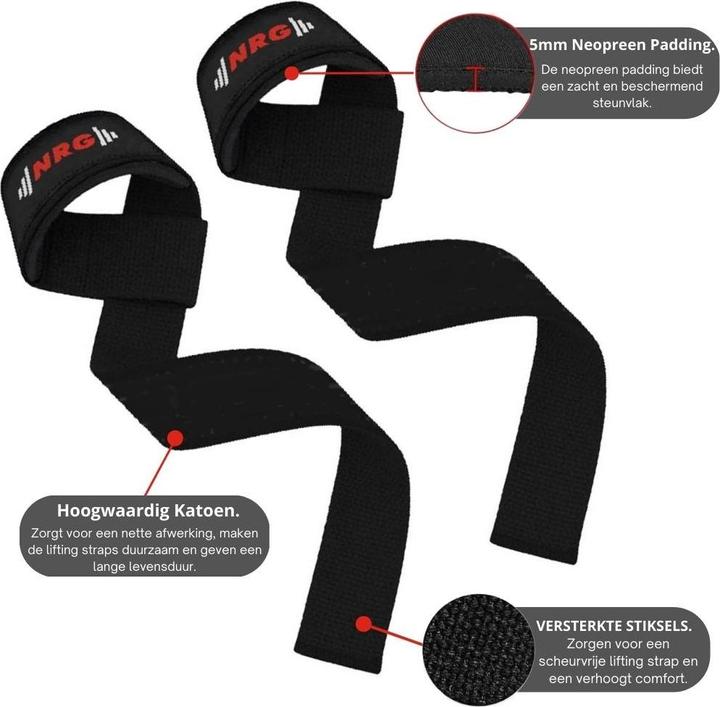 Actual product image NRG Fitness Deadlift Straps Deluxe