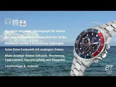 Produktbild ETT EGS-11607-25M (Uhr mit Schmuckstein, Chronograph, Gangreserveanzeige, Lünette drehbar links, Funkuhr, 44 mm)