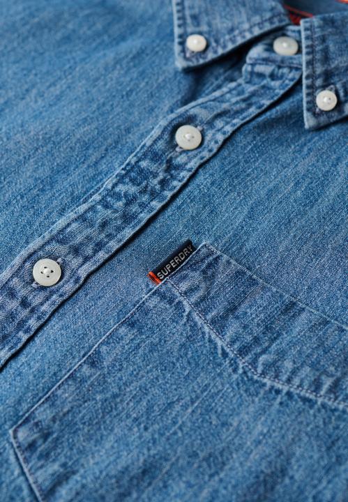 Actual product image Superdry ESSENTIALS L/S DENIM SHIRT Heren Overhemd (L)