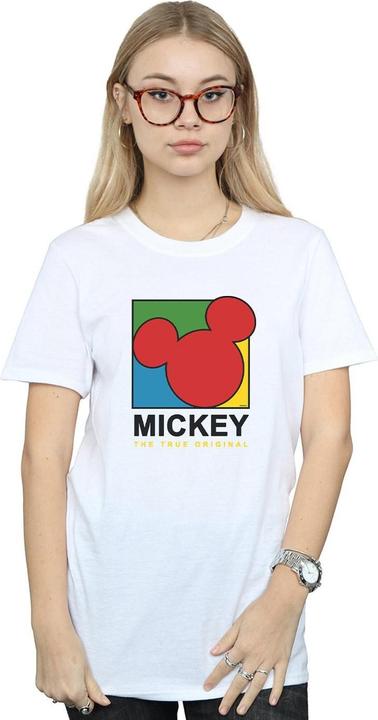 Actual product image Disney Womens/Ladies Mickey Mouse True 90s Cotton Boyfriend T-Shirt (L)
