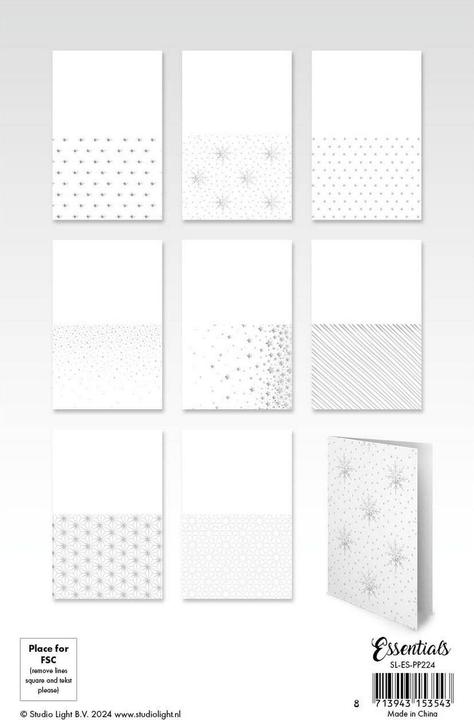 Image du produit art by marlene Foiled cards Bloc de papier "Silver Christmas" 24 Feuilles Essentials (24 x)