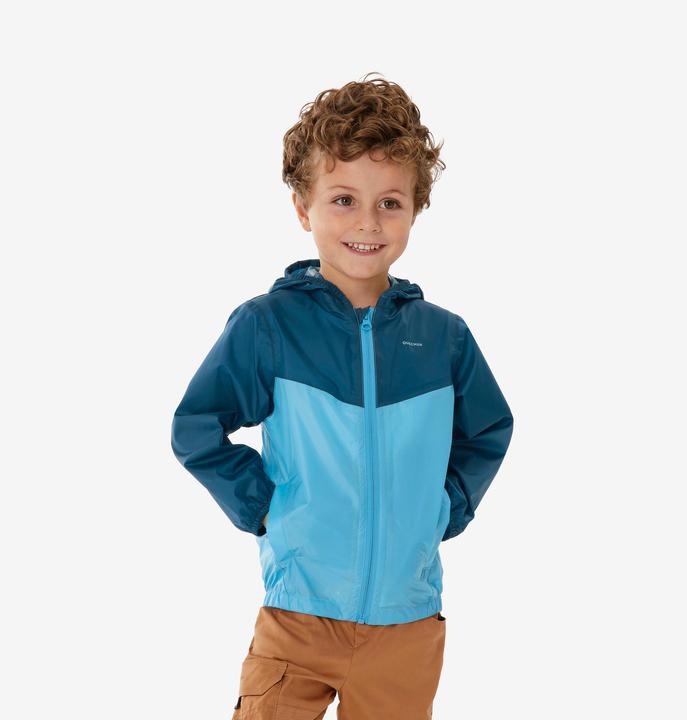 Image du produit Quechua Veste imperméable de randonnée enfant 2-6 ans, MH100 zip bleu (2)