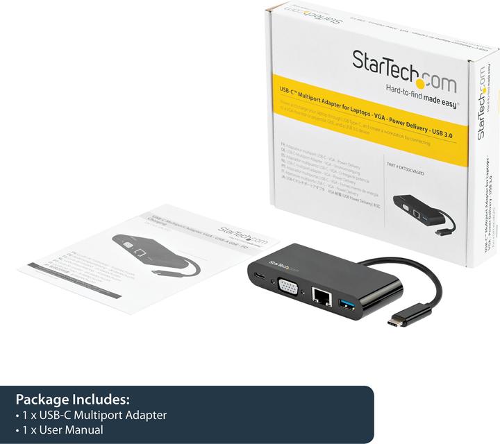 Actual product image StarTech USB-C VGA Multiport Adapter (USB-C, 3 Ports)