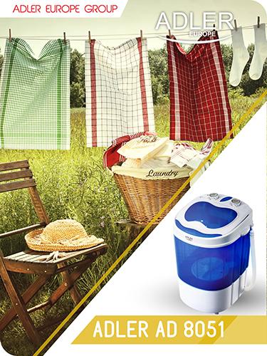 Immagine prodotto Adler Mini lavatrice AD 8051 (3 kg, Verso l'alto)