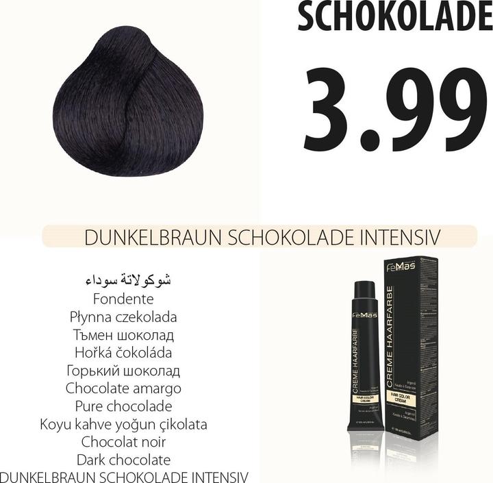 Actual product image FemMas 3.99) Hair Color Dark Brown Chocolate Intense 100ml (Dark Brown Chocolate Intensive 100ml)