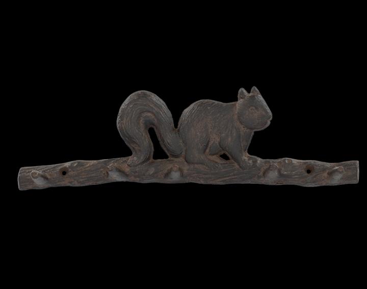 Immagine prodotto Esschert Design Gancio da parete Scoiattolo su ramo marrone scuro, 36,4 x 10,7 cm
