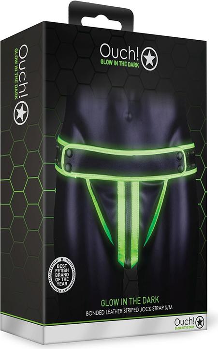 Actual product image Ouch! Striped Jock Strap - Glow in the Dark (S/M)