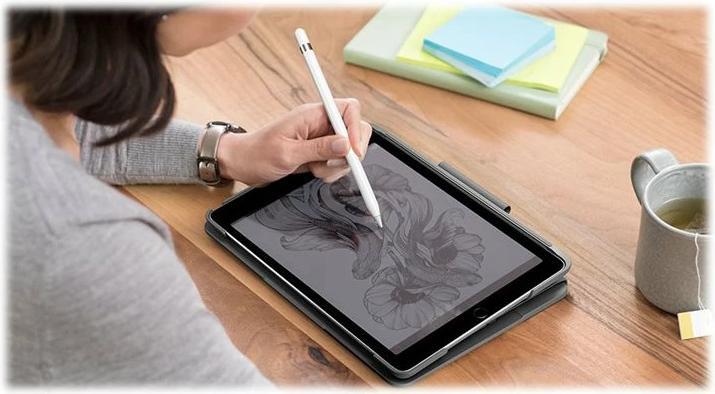 Actual product image Logitech slim folio (CH, iPad 2021 (9th Gen), iPad 2019 (7th gene), iPad 2020 (8. Gen))
