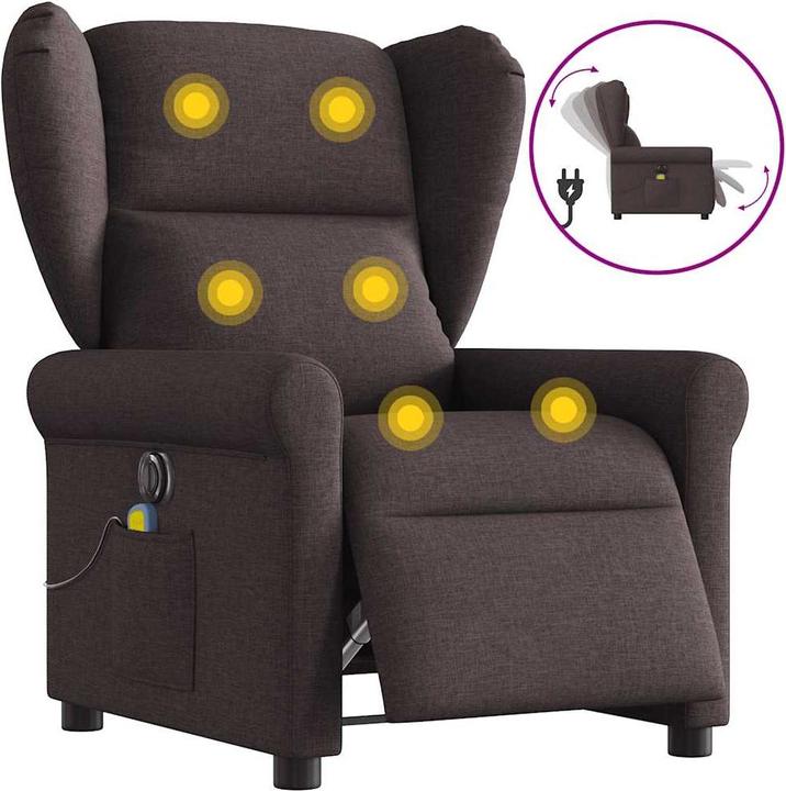 Produktbild VidaXL Massagesessel Elektrisch Dunkelbraun Stoff