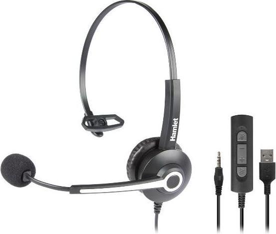 Immagine prodotto Hamlet HHEADM-UJM cuffia e auricolare Cablato A Padiglione Ufficio USB tipo A Nero