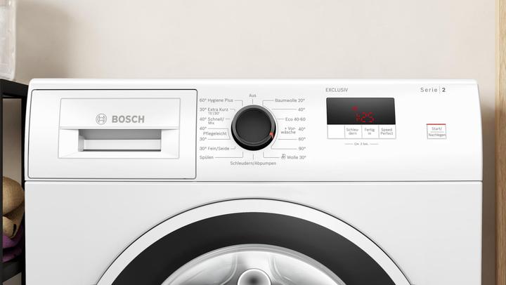 Produktbild Bosch Hausgeräte Serie 2, Waschmaschine, Frontlader, 7 kg, 1400 U/min., WGE02490 (7 kg, Links)