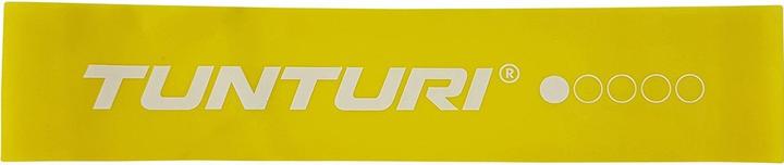 Produktbild Tunturi Mini Resistance Band Set 5 Stück - 5 Gummi Gymnastikbänder mit Netztasche (0.50 m, Extra Leicht, Leicht, Mittel, Stark, Extra Stark)