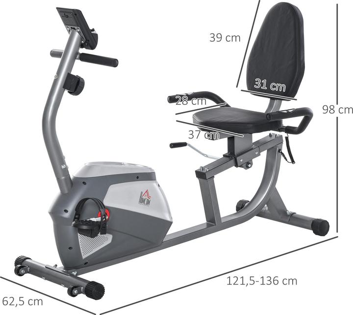 Produktbild Homcom Liegeergometer mit LCD-Anzeige und 8 Stufen