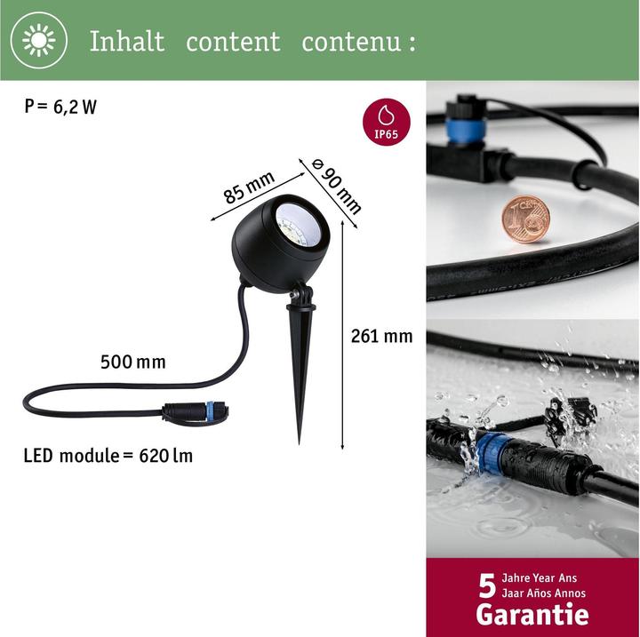 Actual product image Paulmann Kikolo (620 lm, IP65)