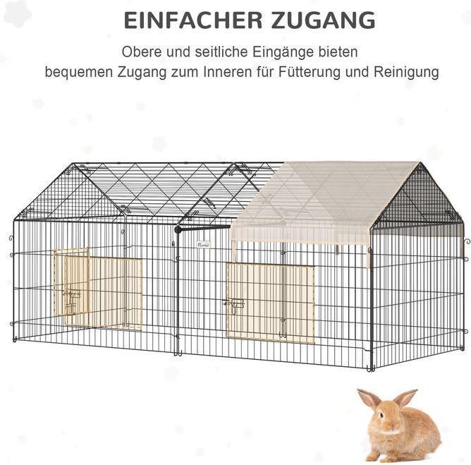 Produktbild Swisshandel24 Freigehege Freilaufgehege mit Sonnenschutz Kleintiergehege Kaninchenstall aussen Kaninchen Aussengeh