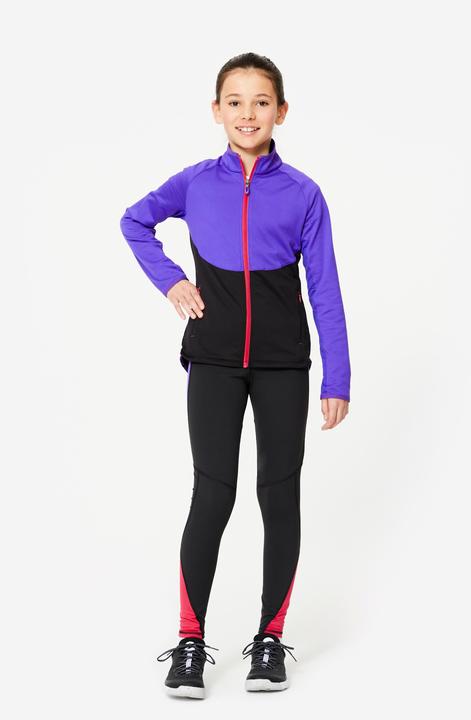 Produktbild Decathlon Trainingsjacke Mädchen tailliert - lila/schwarz (6, 7, 8)
