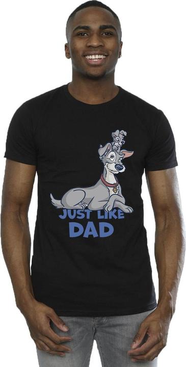 Actual product image Disney Mens Lady And The Tramp Just Like Dad T-Shirt (XXL)