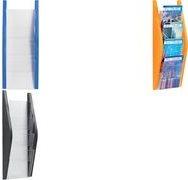 Image du produit Helit Porte-brochures mural, DIN A5 vertical, 4 compartiments, citron vert parties latérales en PP (A5)