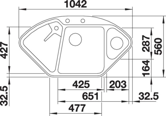 Image du produit Blanco Blancodelta Ii-F (104.20 cm, 56 cm)