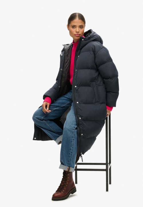 Produktbild Superdry Lange Daunenjacke mit Kapuze, Damen (XL)