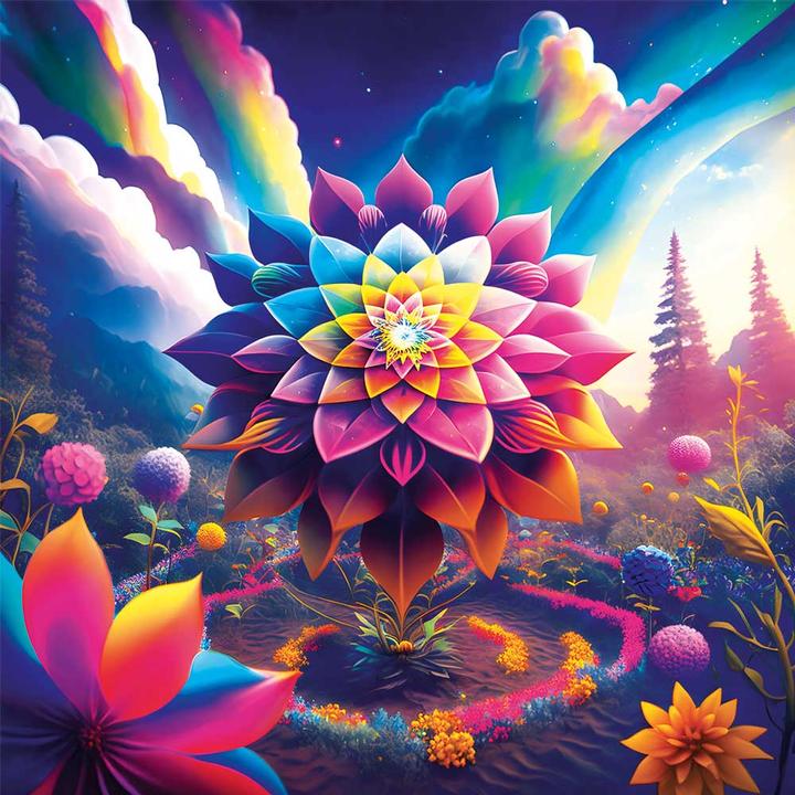Image du produit Magnolia Puzzle 1023 pièces Géométrie sacrée Fleur (1023 pièces)