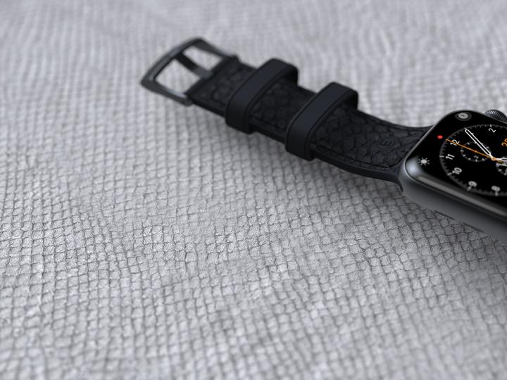 Image du produit Njord Bracelet en cuir de saumon Vindur Watch Strap for Apple Watch 44/45mm (45 mm, Cuir végétalien, Fermeture en acier inoxydable, Cuir de saumon)