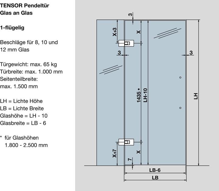 Actual product image Dormakaba Swing door hinges TENSOR