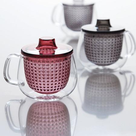Immagine prodotto KINTO UNITEA Unimug - Tazza con colino per il tè da 350 ml Rosso vino (0.35 l)
