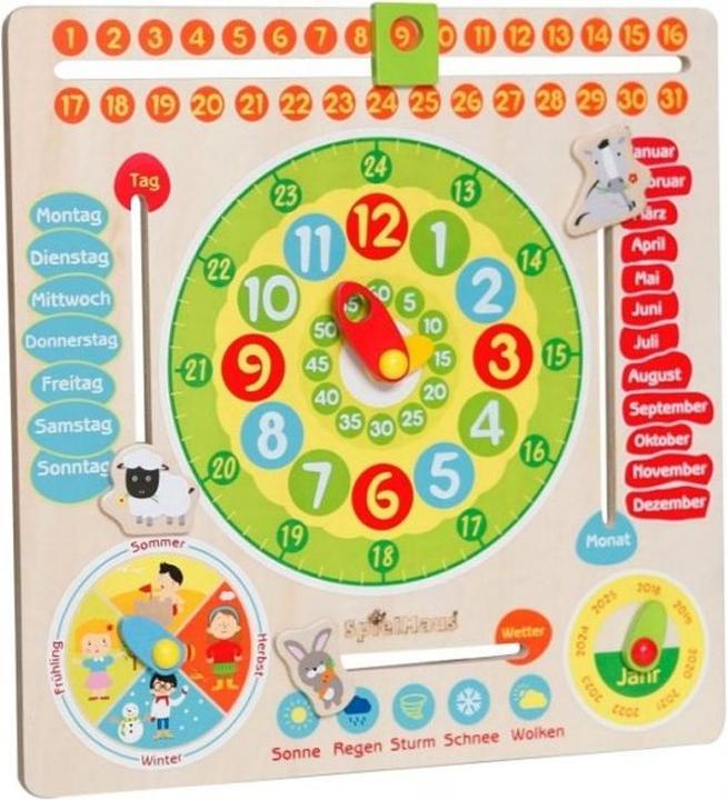 Immagine prodotto Spielmaus SMH Calendario Orologio Legno 30x30cm