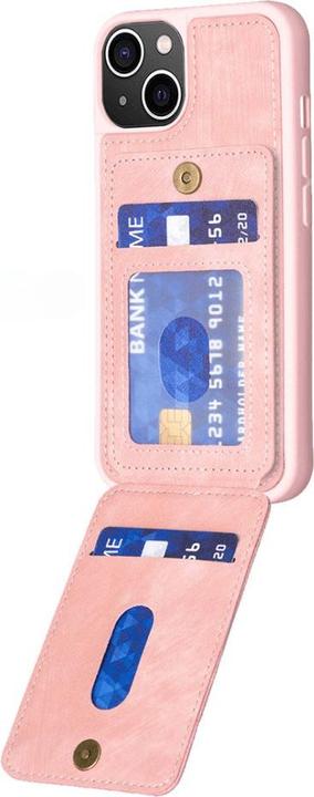 Actual product image Cover-Discount iPhone 15 Plus - Kickstand Case with card slots pink (Apple iPhone 15 Plus)