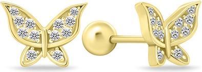 Produktbild Brilio Silver - Playful gold-plated earrings Butterflies EA631Y