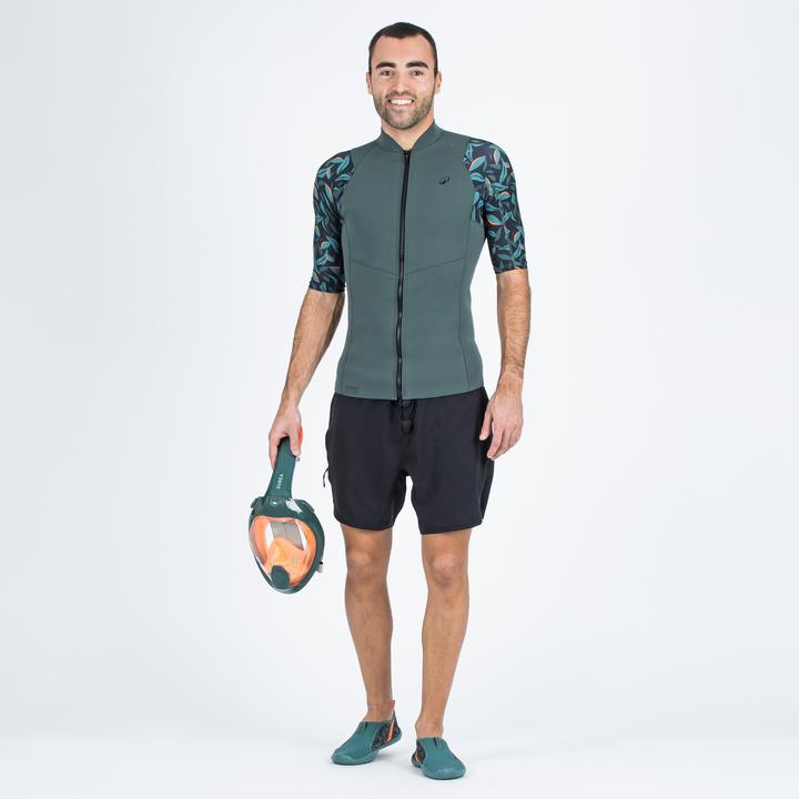 Actual product image Subea YULEX100 men's UV protection 1.5 mm short sleeve - Awake floral print (S)