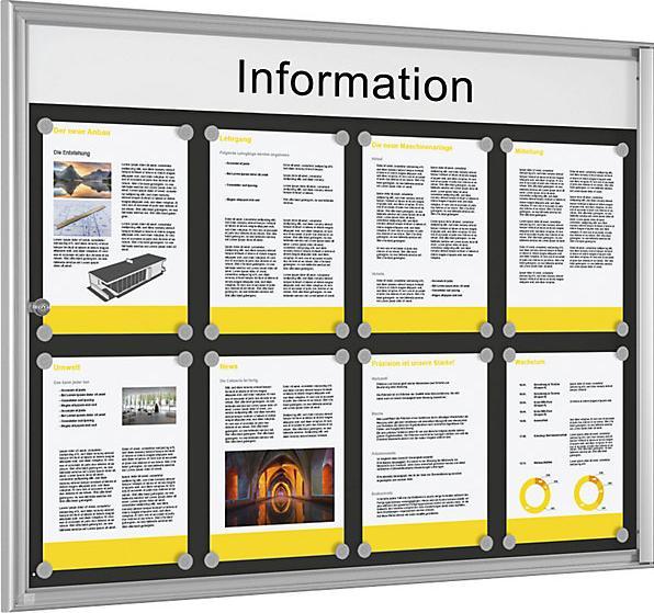Actual product image kaiserkraft Display case for indoor use (Magnet board, 98.5 x 76 cm)