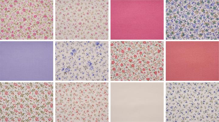 Produktbild Westfalenstoffe Stoffpaket "Mille Fleurs", 12 Stoffe à 48 x 48 cm