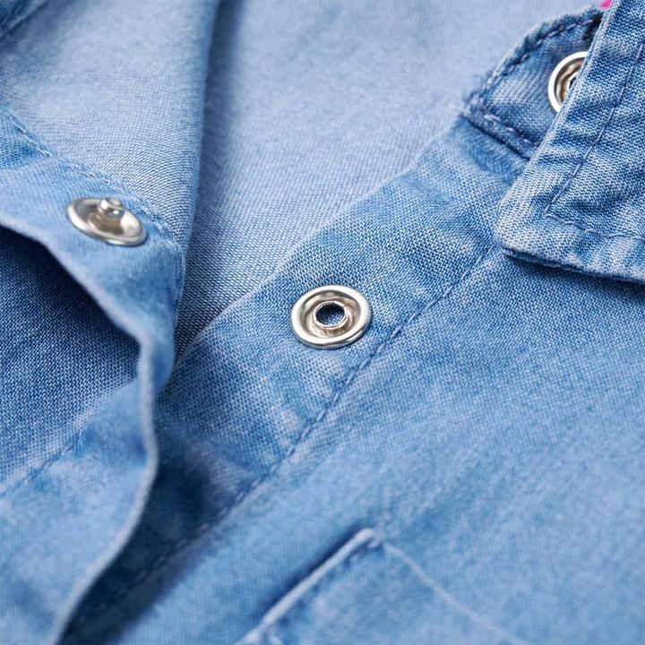 Image du produit VidaXL Robe enfant manches longues bleu marine et bleu jean (140)