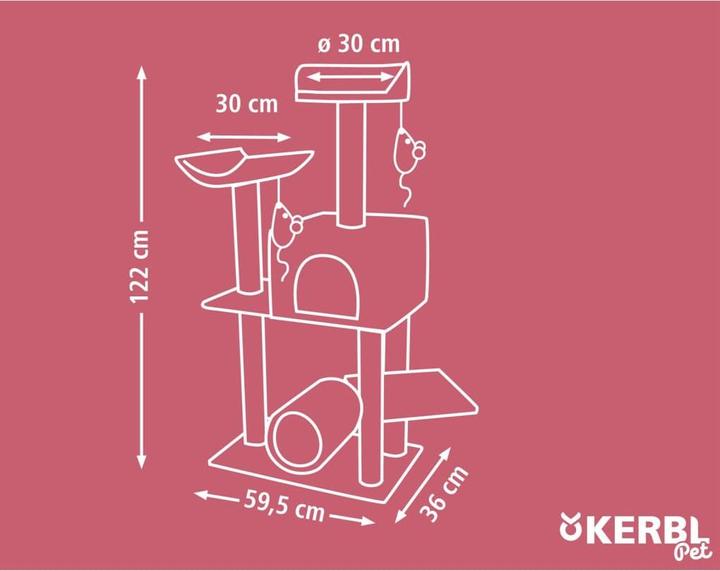 Produktbild Kerbl Kratzbaum Safari Big (122 cm, Dunkelbraun)