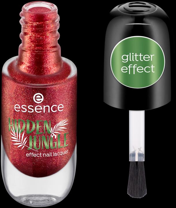 Actual product image essence HIDDEN JUNGLE effect nail lacquer (05 Forbidden Berry, Gel-Effect Nail Polish)