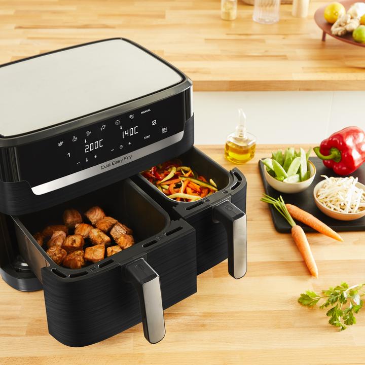 Actual product image Tefal EY9018 Dual Easy Fry Doppelkammer Heissluftfritteuse