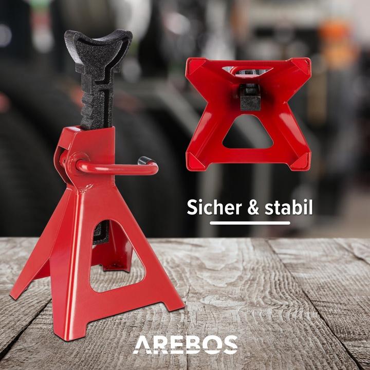 Produktbild Arebos Wagenheber mit 3 Auflagen + 2x Unterstellbock