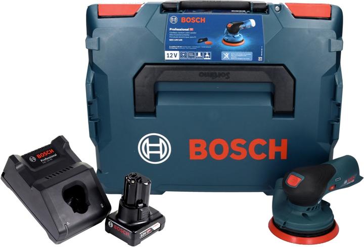 Produktbild Bosch Professional Bosch GEX 12V-125 Professional Akku Exzenterschleifer 12 V 125 mm Brushless + 1x Akku 6,0 Ah + Ladeg (Exzenterschleifer)