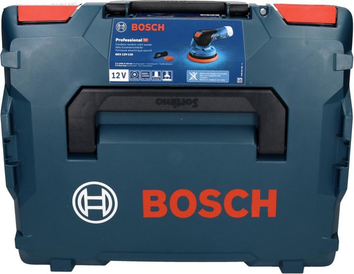 Produktbild Bosch Professional Bosch GEX 12V-125 Professional Akku Exzenterschleifer 12 V 125 mm Brushless + 1x Akku 6,0 Ah + Ladeg (Exzenterschleifer)