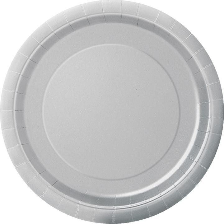 Image du produit Unique Assiettes en carton argentées 17cm (8pcs) (8 x)