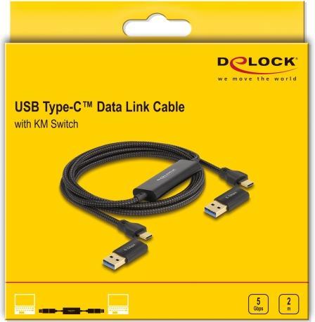 Produktbild Delock USB Type-C 5 Gbps Data Link Kabel + KM Switch 2 m (2 m, USB 3.2 Gen 1)